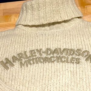 Women’s Harley Davidson roll neck sweater creme color size extra small
